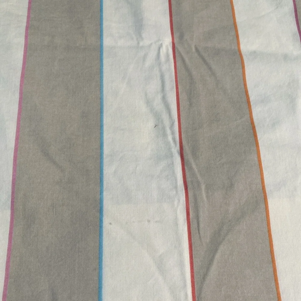 VTG TWIN Atelier Martex Pillowcase & Sheets Percale ~ Beige Tan w Pastel Stripes
